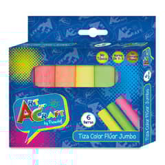 PRONOBEL - Tiza Jumbo 6 Colores Fluor Art & Craft