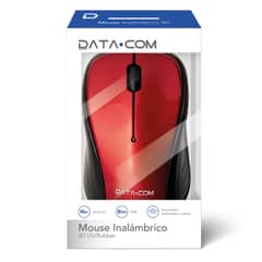 DATACOM - Mouse Inalámbrico Rojo 3D