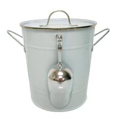 HOMEWELL - Hielera Metal Doble Pared con Cuchara y Tapa