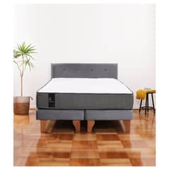 LATAM HOME - Cama Europea Zen Best 2 Plazas Gris Con Respaldo