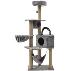 GENERICO - Torre Castillo y Rascador Para Gatos Interactivo Gris