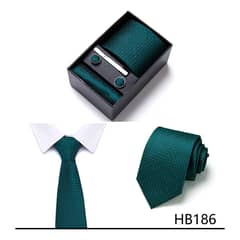 GENERICO - Set Corbata Hombres Pañuelo Colleras Sujetador Caja Regalo Padre