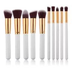 OFERTABKN - Set Brochas Maquillaje Profesional 10 Unidades Blanco