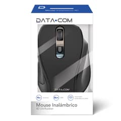 DATACOM - Mouse Inalámbrico Negro 4D