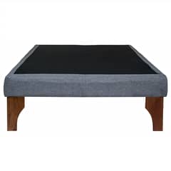 BLOCCARE - Base de Cama 1 Plaza largo 200 cm - con patas de madera 24 cm