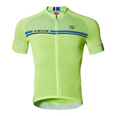 CITYSHOP - Jersey Hombre Manga Corta Kamen Lightgreen para Ciclismo Santic