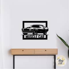 GENERICO - Cuadro Decorativo Auto Muscle Car NEGRO
