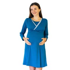MITIMA - Camisa de Dormir Embarazo y Lactancia Petróleo Invierno