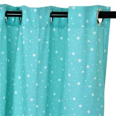 MASEL - Cortina lona española estrellitas jade 140 x 225