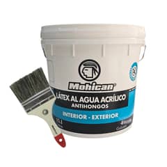 MOHICAN - PROMO LÁTEX BLANCO TINETA 4 GAL + BROCHA 4 PULGADAS