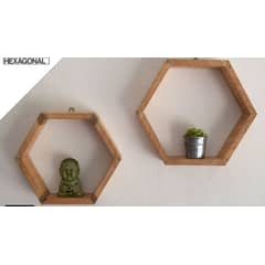 DECOAYUNTEMUCO - Set de 2 Respisas Hexagono color chocolate
