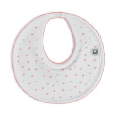 POMPON PIMA - Babero Maxi - Algodón pima - Corazones Rosa -