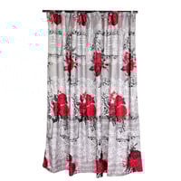 Set cortina de baño microfibra rosas 180 x180