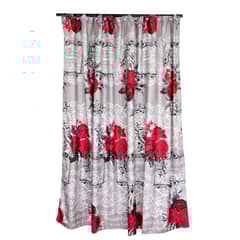 MASEL - Set cortina de baño microfibra rosas 180 x180