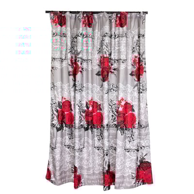 Imagen 2 del producto Set cortina de baño microfibra rosas 180 x180