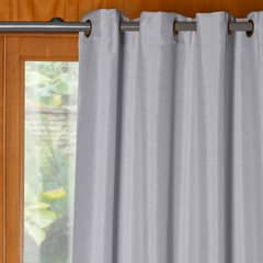 MASEL - Cortina de tela con argollas Mati Gris  140x225