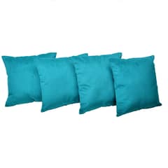 MASEL - Set 4 Cojines Felpa New Velvet 40x40 cm Turquesa