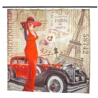 Imagen 2 del producto Set Cortina Baño Paris Rouge 180x180 cm