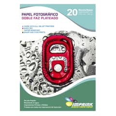 IMPRINK - Papel Fotografico doble Faz Plateado A4/260gr/20 Hojas