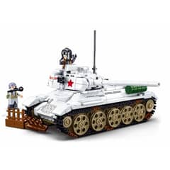 SLUBAN - Tanque Ruso WWII T-3485 Blanco compatible Lego