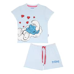 PITUFOS - Pijama Infantil Niña Celeste