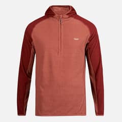 LIPPI - Poleron Hombre Jacaranda Nano-F 1/4 Zip Hoody Terracota
