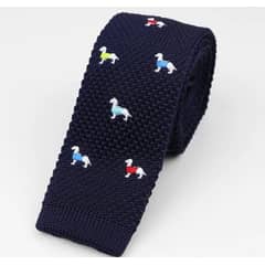 MERCADO CBF - Corbata Vintage Tejida Con Diseño de Perritos