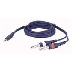 DAP AUDIO - CABLE AUDIO 3.5MM ST A 2 PLUG 6.3MM 3MTS