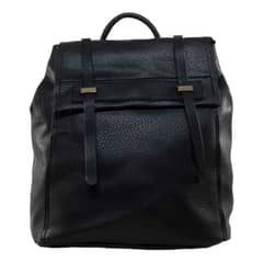 MAILEA - Mochila ecocuero grande 2 lazos para mujer negro