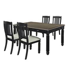 MSA MUEBLES SANTA ANA - Juego de Comedor 4 Sillas Vermont Old Black