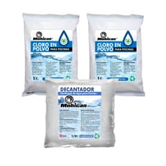 MOHICAN - PROMO 2 CLORO GRANULADO 1 KG + 1 DECANTADOR PISCINAS 1 KG