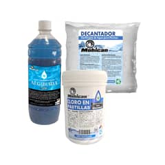 MOHICAN - PROMO ALGUICIDA 1 LT + CLORO TRIPLE ACCIÓN + DECANTADOR 1 KG