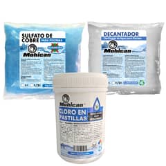 MOHICAN - PROMO ALGUICIDA PISCINA + CLORO TRIPLE ACCIÓN + DECANTADOR
