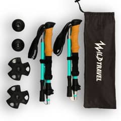 WILD TRAVEL - Pack Bastones Plegables de trekking Celeste