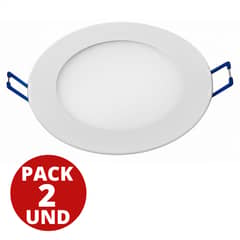 GENERICO - Panel Led Redondo 18w Embutido Megabright LUZ CALIDA PACK 2 UND