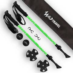 WILD TRAVEL - Pack Niño Niña 2 Bastones de Trekking Verde