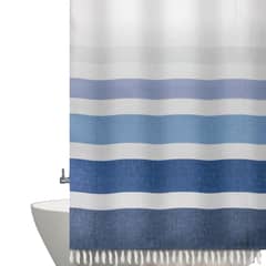 DECO EXPRESS - Cortina Baño Algodon Marinera Azul