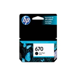 HP - Cartucho De Tinta 670 Negro 250 Páginas Original