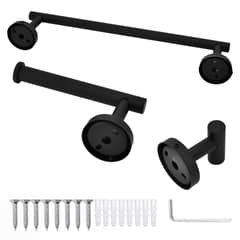 AIZO - Negro Set De 5 Accesorios De Baño Acero Inoxidable
