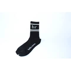 HELLE RAVEN HR - Calcetas largas marca color negro letras blancas