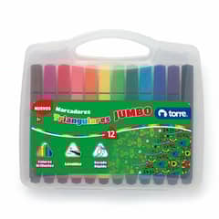 TORRE - Marcadores Triangulares Jumbo 12 colores