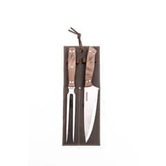 KANGKAWE - Set Cuchillo Tenedor Funda Cuero Premium Parrilla