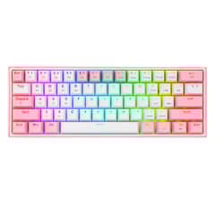 REDRAGON - Teclado Fizz Pro K616 Blanco y Rosa RGB Sw Red