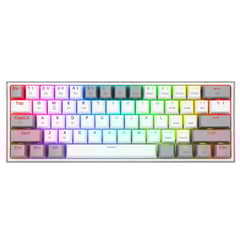 REDRAGON - Teclado Fizz Pro K616 Blanco y Gris RGB Wired Wireless Sw Red Blanco y Gris