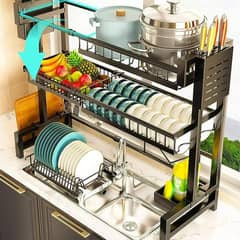 AIZO - Escurridor Retráctil Secador Ajustable Loza Platos 2 Niveles