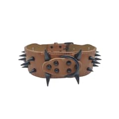 BUEN AMIGO - COLLAR DE PUAS REFORZADA PARA PERROS GRANDES - 60CM - Cafe