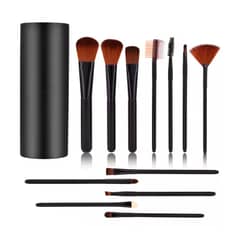 GENERICO - Set 12 Brochas Para Maquillaje Profesional Negro