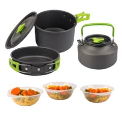 AIZO - Verde Set Ollas Outdoor Camping Cocinilla Utensilios