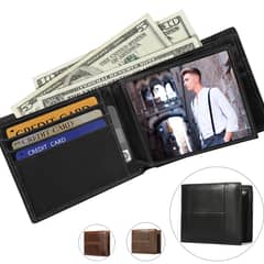 AIZO - Negro Marrón Cartera Antirrobo Para Hombre Billetera Rfid Cuero
