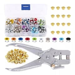 GENERICO - Set Remachadora Perforadora Para Ojetillos + 400 Ojetillos